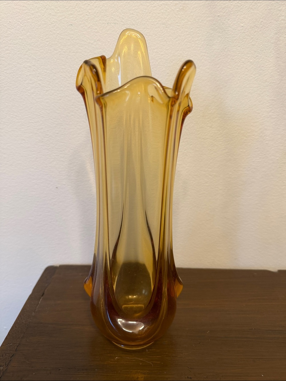 Amber Swung Glass Decorative Vase - Home Accents